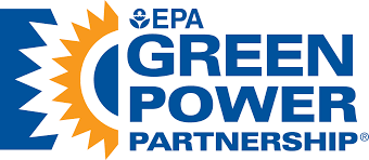 EPA Green Power Partnership logo featuring a stylized sun and text in blue and orange.