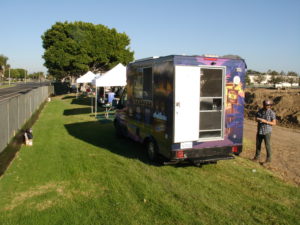 Employees and their families enjoyed the Shrimp vs. Chef gourmet food truck experience