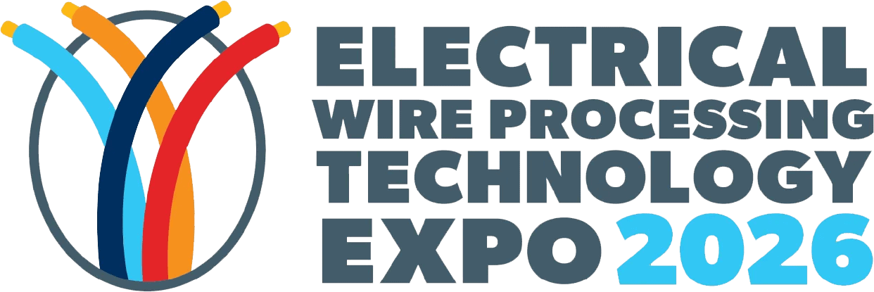 Logo for Electrical Wire Processing Technology Expo 2026, showcasing colorful electrical wires and the event branding for the upcoming industry trade show.
