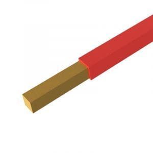 A wooden square rod partially covered by a red rectangular sleeve is cleverly paired with a round magnet wire for enhanced functionality.